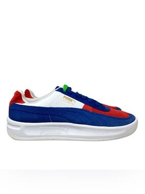 Puma Sneakers Mens 9 Blue White Red Leather Low-Top GV Special Smart Casual New